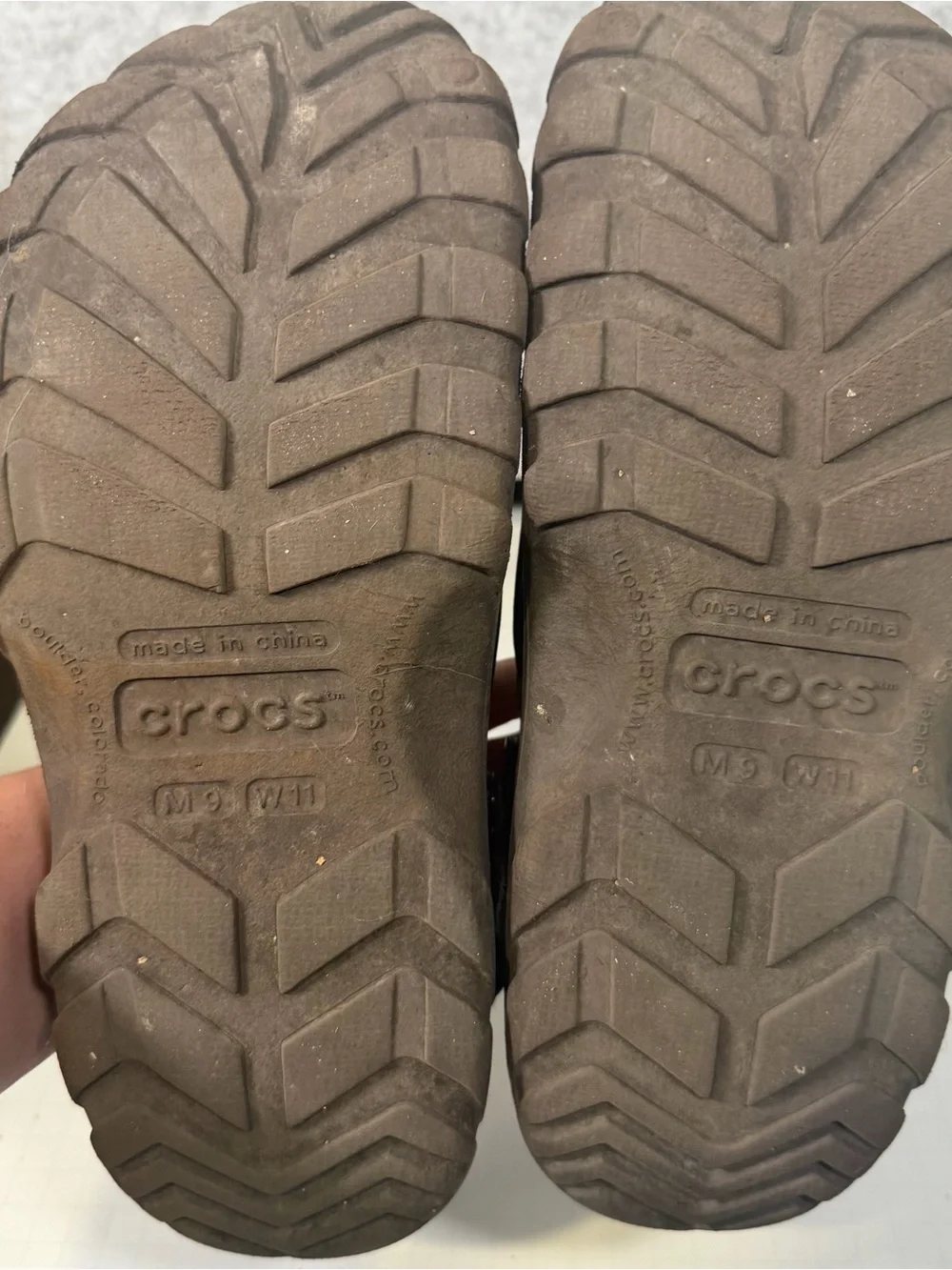 CROCS Crosstrail Men’s Brown and Black Slip-On Clogs with Back Strap Size 9